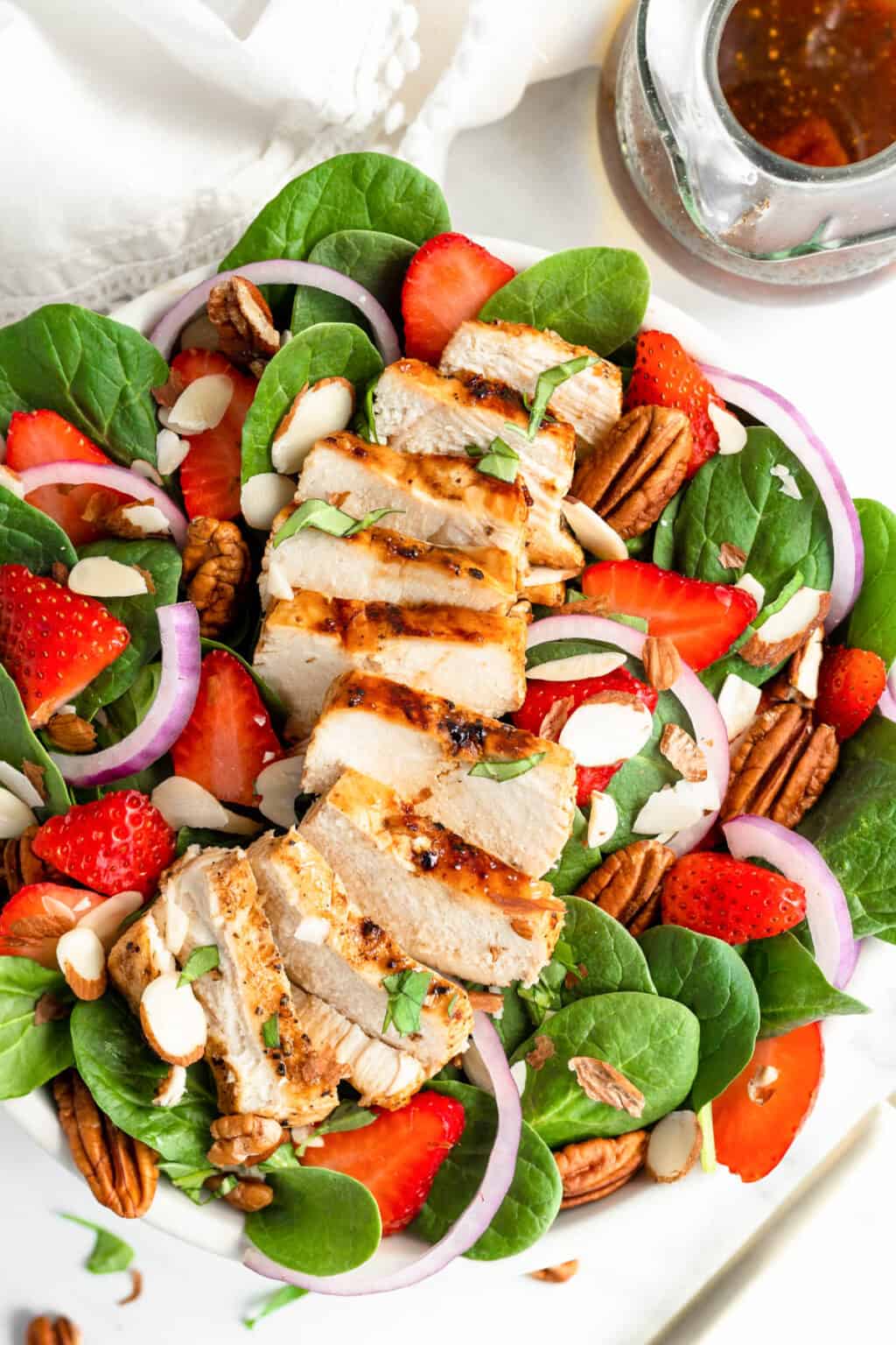Strawberry Chicken Spinach Salad - The Bitter Side of Sweet